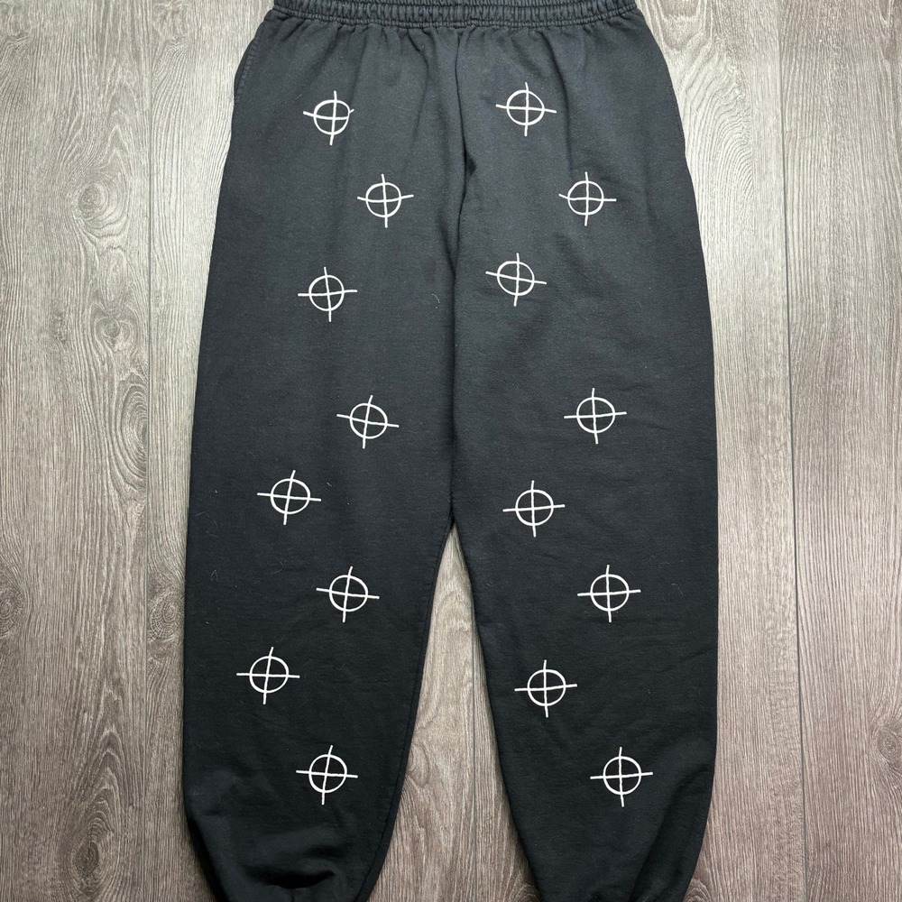 Superrradical Target Print Aim Here Sweatpants Mens XXL Black Streetwear Joggers